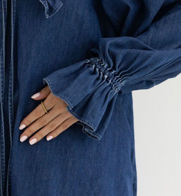 Rie Miller「【RM denim】ビッグカラー2WAYデニムブラウス」|シャツ・ブラウス|