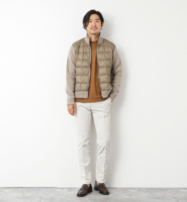 NOLLEY'S goodman「【TAION/タイオン】別注HI NECK DOWN JKT WITH SLEEVE KNIT 25AW」|ブルゾン・スタジャン|