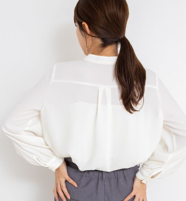 NOLLEY'S sophi「ウォッシャブルバックサテンパール釦タックブラウス」|シャツ・ブラウス|
