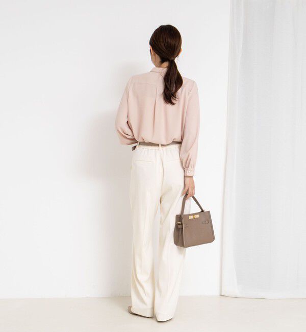 NOLLEY'S sophi「ウォッシャブルバックサテンパール釦タックブラウス」|シャツ・ブラウス|