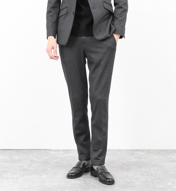 Stutostein「《ビジカジ/セットアップ対応》CORDURA 裏起毛ストレッチパンツ 25AW」|チノ|チャコールグレー