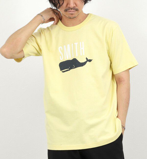 NOLLEY'S goodman「【BARNS OUTFITTERS】別注 SMITH プリントTシャツ 26SS」|Tシャツ・カットソー|イエロー