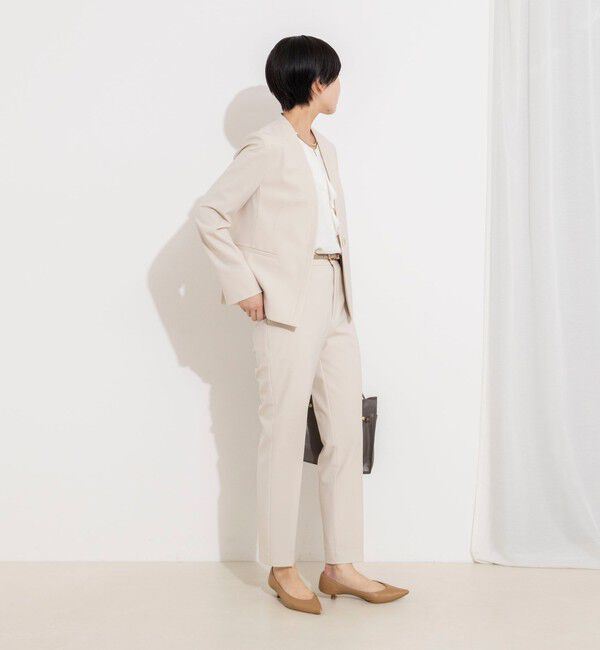 NOLLEY'S sophi「《セットアップ対応》ウォッシャブル2WAYツイルストレッチジャケット」|ノーカラージャケット|