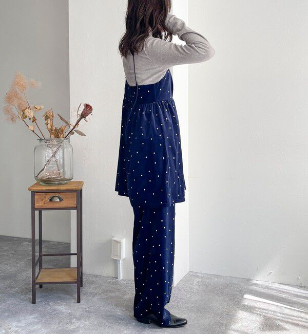 fredy emue「《セットアップ対応》ベロアドット刺繍イージーパンツ」|チノ|