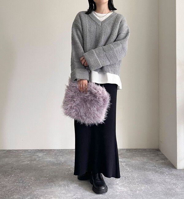 fredy emue「ブークレニットVネックプルオーバー」|ニット・セーター|