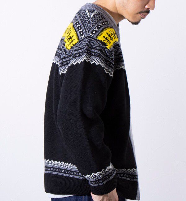 GLOSTER「【GLOSTER/グロスター】フェアアイル柄 エスニック ジップカーディガン ユニセックス」|カーディガン|