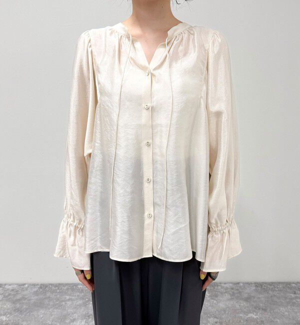 fredy emue「シャイニーシアー2WAYギャザーブラウス」|シャツ・ブラウス|