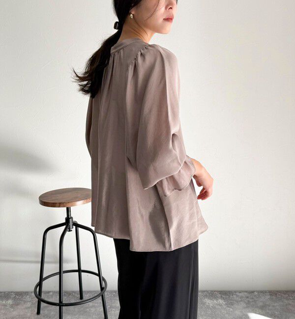 fredy emue「シャイニーシアー2WAYギャザーブラウス」|シャツ・ブラウス|