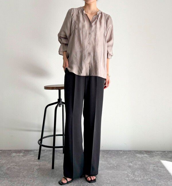 fredy emue「シャイニーシアー2WAYギャザーブラウス」|シャツ・ブラウス|