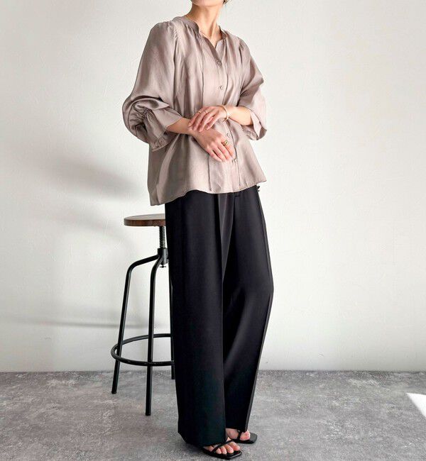 fredy emue「シャイニーシアー2WAYギャザーブラウス」|シャツ・ブラウス|