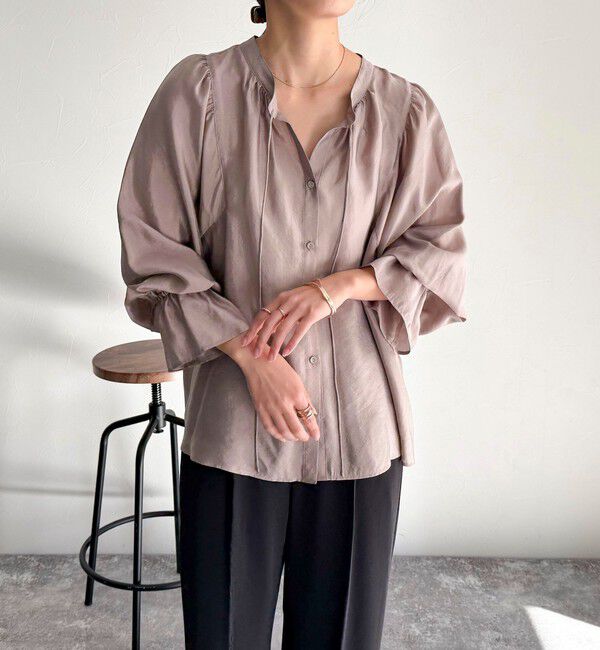 fredy emue「シャイニーシアー2WAYギャザーブラウス」|シャツ・ブラウス|