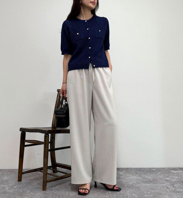 fredy emue「【低身長サイズ34有り】ドライポリイージーセミワイドパンツ」|チノ|