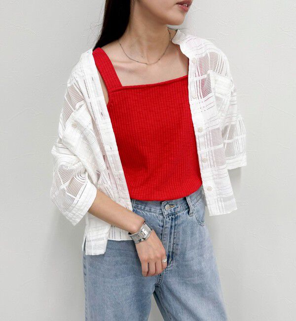 fredy emue「スラブテレコタンクトップ」|Tシャツ・カットソー|