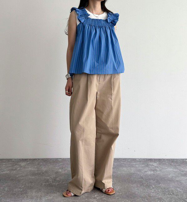 fredy emue「マルチウェイストライプノースリーブブラウス」|シャツ・ブラウス|