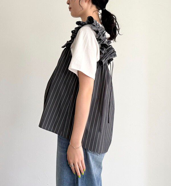 fredy emue「マルチウェイストライプノースリーブブラウス」|シャツ・ブラウス|