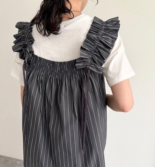 fredy emue「マルチウェイストライプノースリーブブラウス」|シャツ・ブラウス|
