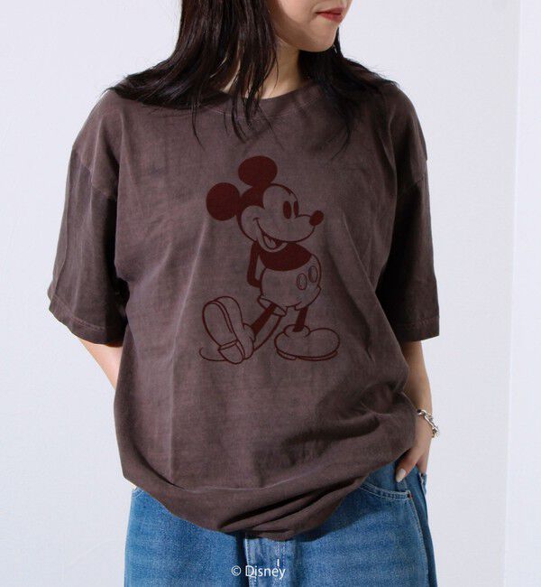GLOSTER「【GOOD ROCK SPEED】MICKEY / フロッキープリントTシャツ」|Tシャツ・カットソー|