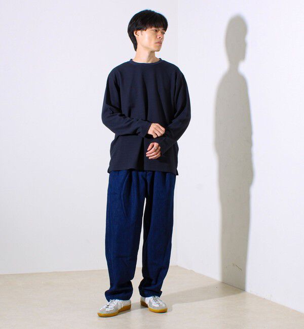 GLOSTER「【シリーズ累計人気】【ジャケットのインナーにおすすめ】ふくれジャガードロンT」|Tシャツ・カットソー|