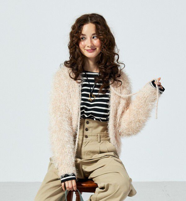 fredy emue「ポリフェザーニットボレロ」|カーディガン|アイボリー