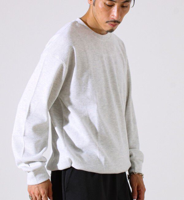 GLOSTER「【レイヤードに最適】起毛ワッフル 裾ドロストロンT」|Tシャツ・カットソー|