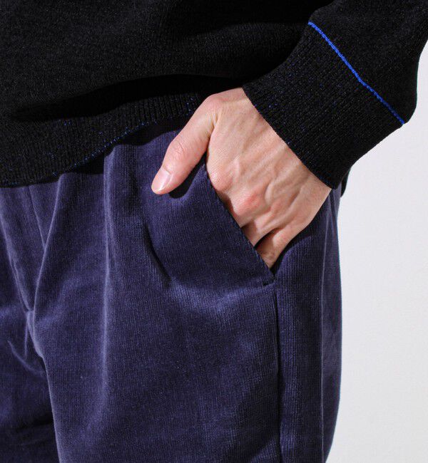 GLOSTER「【あったか快適なのに上品見え】コール裏フリースストレッチイージーパンツ」|チノ|