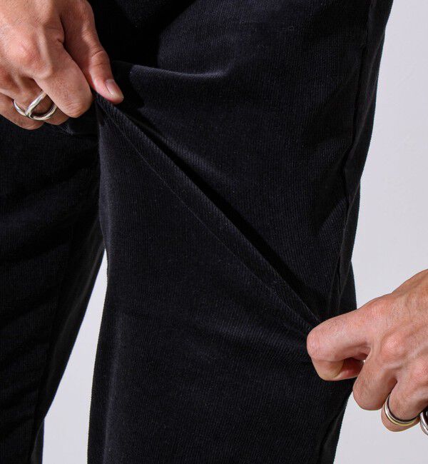 GLOSTER「【あったか快適なのに上品見え】コール裏フリースストレッチイージーパンツ」|チノ|