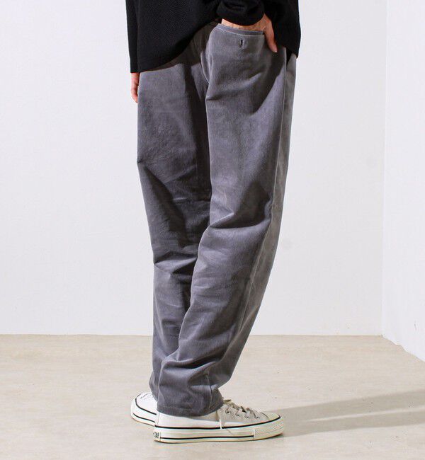 GLOSTER「【あったか快適なのに上品見え】コール裏フリースストレッチイージーパンツ」|チノ|
