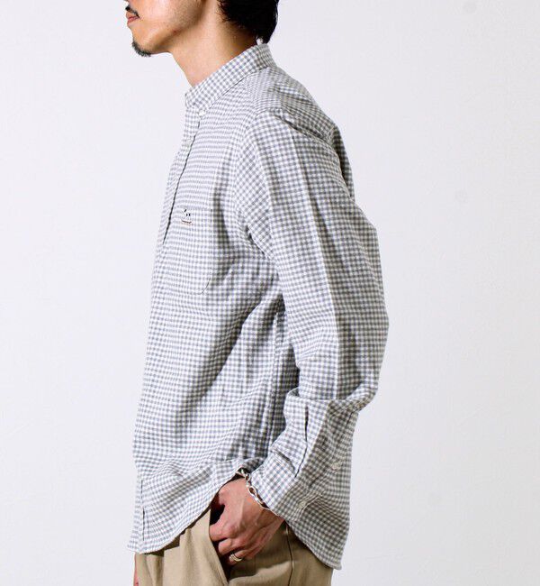 GLOSTER「【定番フレブルシリーズ】フレンチブルドッグ刺繍 ボタンダウンネルシャツ」|シャツ・ブラウス|