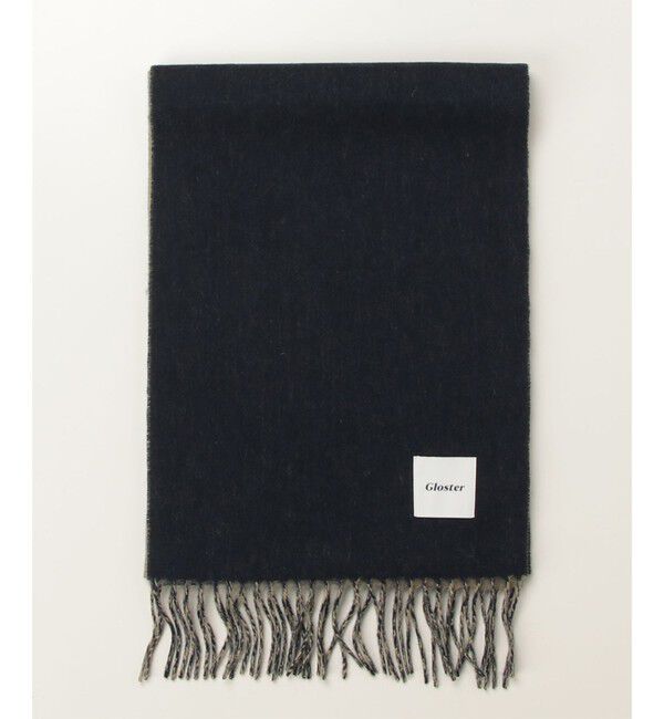 GLOSTER「【カシミヤブレンド】ウールリバーシブルソリッドマフラー」|マフラー|