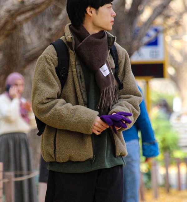 GLOSTER「【カシミヤブレンド】ウールリバーシブルソリッドマフラー」|マフラー|