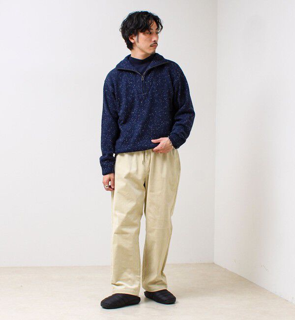 GLOSTER「【冬の大人レイヤードに】ネップハーフジッププルオーバー」|ニット・セーター|