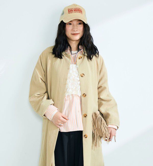 fredy emue「リネン混タンブラーステンカラーコート」|ステンカラーコート|