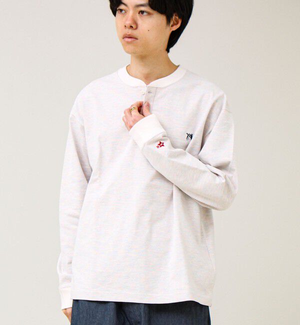 GLOSTER「【BOY刺繍】裏グラデーション ヘンリーネック ロンT」|Tシャツ・カットソー|