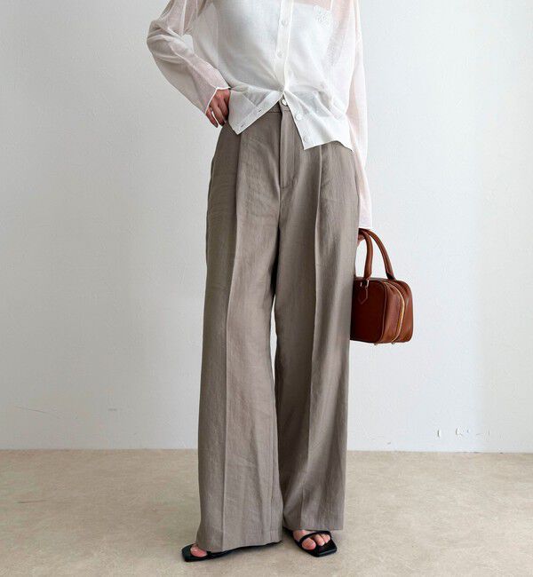 fredy emue「接触冷感イージースラックス」|スラックス|ベージュ