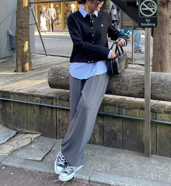 fredy emue「【4サイズ展開/リピーター続出！】とろみツイルストレートイージーパンツ」|チノ|