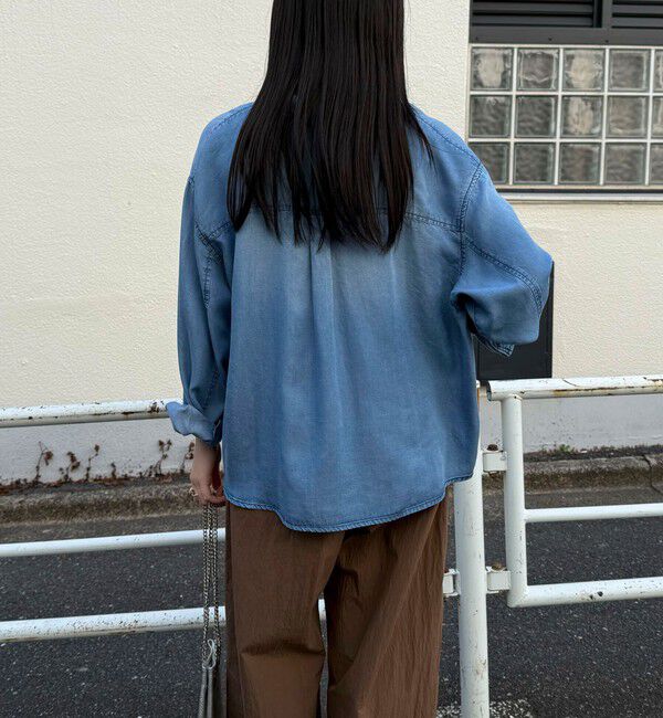 fredy emue「とろみデニムクロップドシャツ」|シャツ・ブラウス|