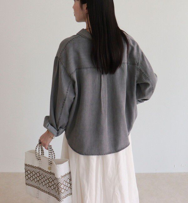 fredy emue「とろみデニムクロップドシャツ」|シャツ・ブラウス|