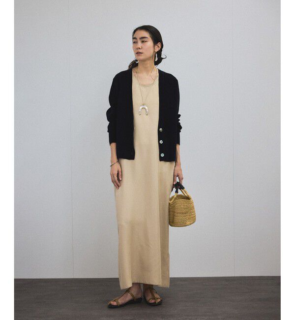 SALON adam et rope'「[25SS]GENTLE SILKノースリーブワンピース【セットアップ対応】」|ワンピース|ベージュ