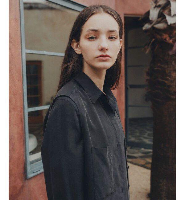 SALON adam et rope'「[25SS]GENTLE SILKジレ【セットアップ対応】」|ベスト・ジレ|ブラック(01)
