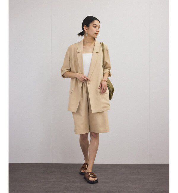 SALON adam et rope'「[25SS]GENTLE SILK ハーフスリーブジャケット【セットアップ対応・洗える】」|シャツ・ブラウス|