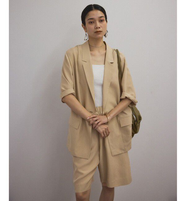 SALON adam et rope'「[25SS]GENTLE SILK ハーフスリーブジャケット【セットアップ対応・洗える】」|シャツ・ブラウス|