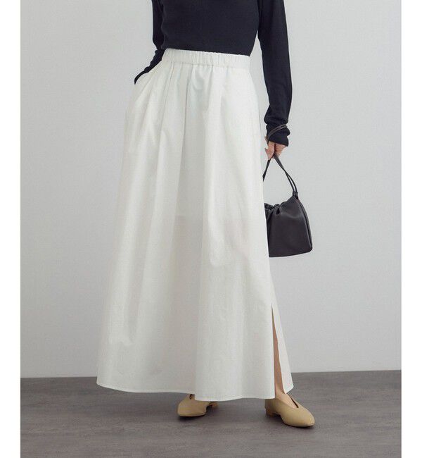SALON adam et rope'「【WEB・一部店舗限定】スリットフレアスカート」|スカート|オフホワイト(15)