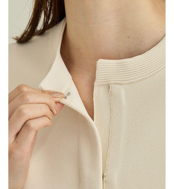 ROPE「ニットジャケット/イージーケア」|ノーカラージャケット|