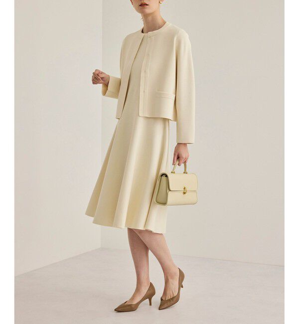 ROPE「ニットジャケット/イージーケア」|ノーカラージャケット|