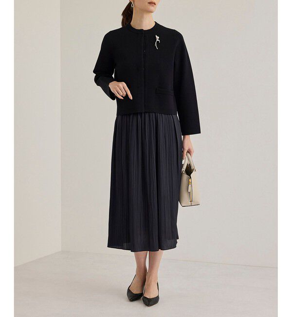 ROPE「ニットジャケット/イージーケア」|ノーカラージャケット|