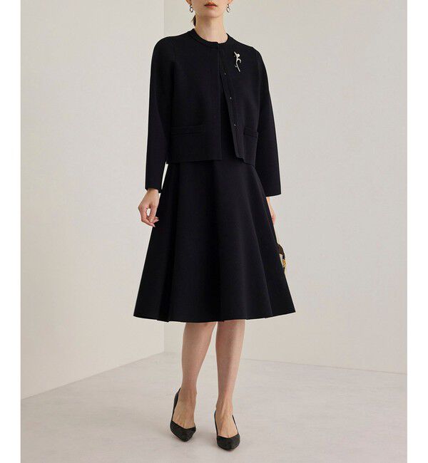 ROPE「ニットジャケット/イージーケア」|ノーカラージャケット|