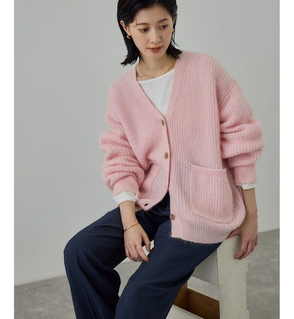 ROPE「スーパーキッドモヘヤVネックカーディガン/イージーケア」|カーディガン|
