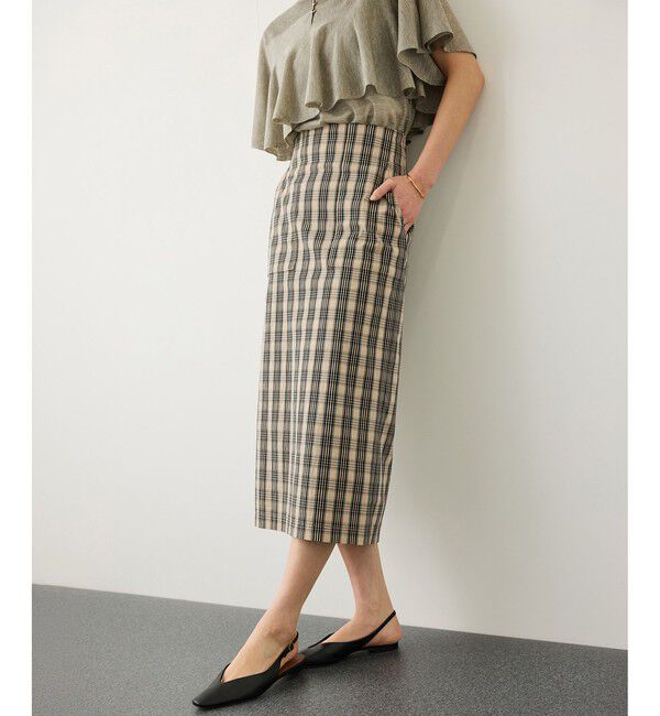 ROPE「[美人スカート]【DEVEAUX(デヴォー)】ハイストレッチチェックポケット付きタイトスカート/イージーケア」|スカート|