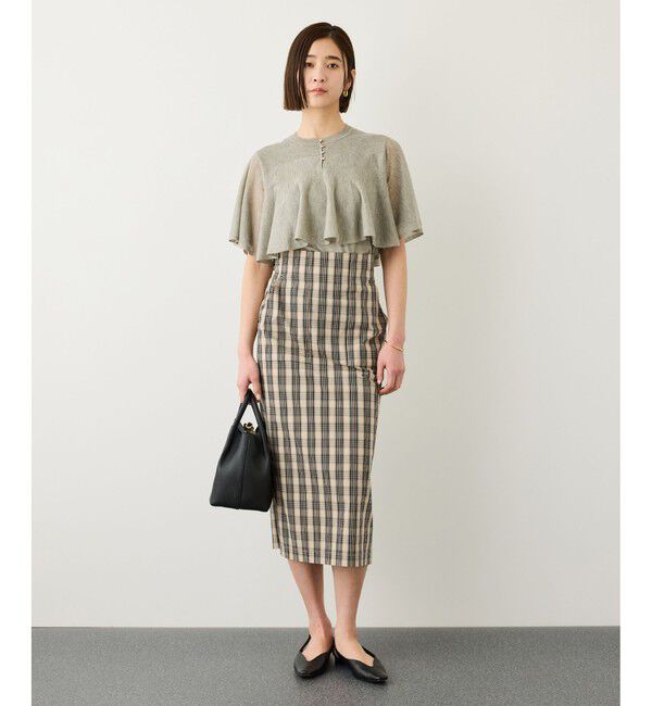 ROPE「[美人スカート]【DEVEAUX(デヴォー)】ハイストレッチチェックポケット付きタイトスカート/イージーケア」|スカート|