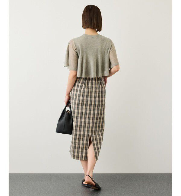 ROPE「[美人スカート]【DEVEAUX(デヴォー)】ハイストレッチチェックポケット付きタイトスカート/イージーケア」|スカート|